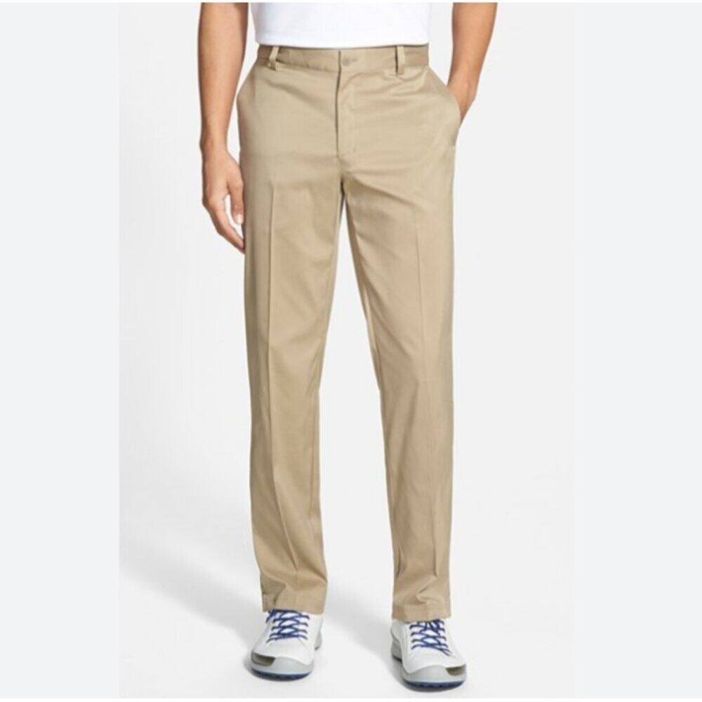 Nike Golf Tech Dri-Fit Flat Front Tan Golf Pant Men's Size 36x32